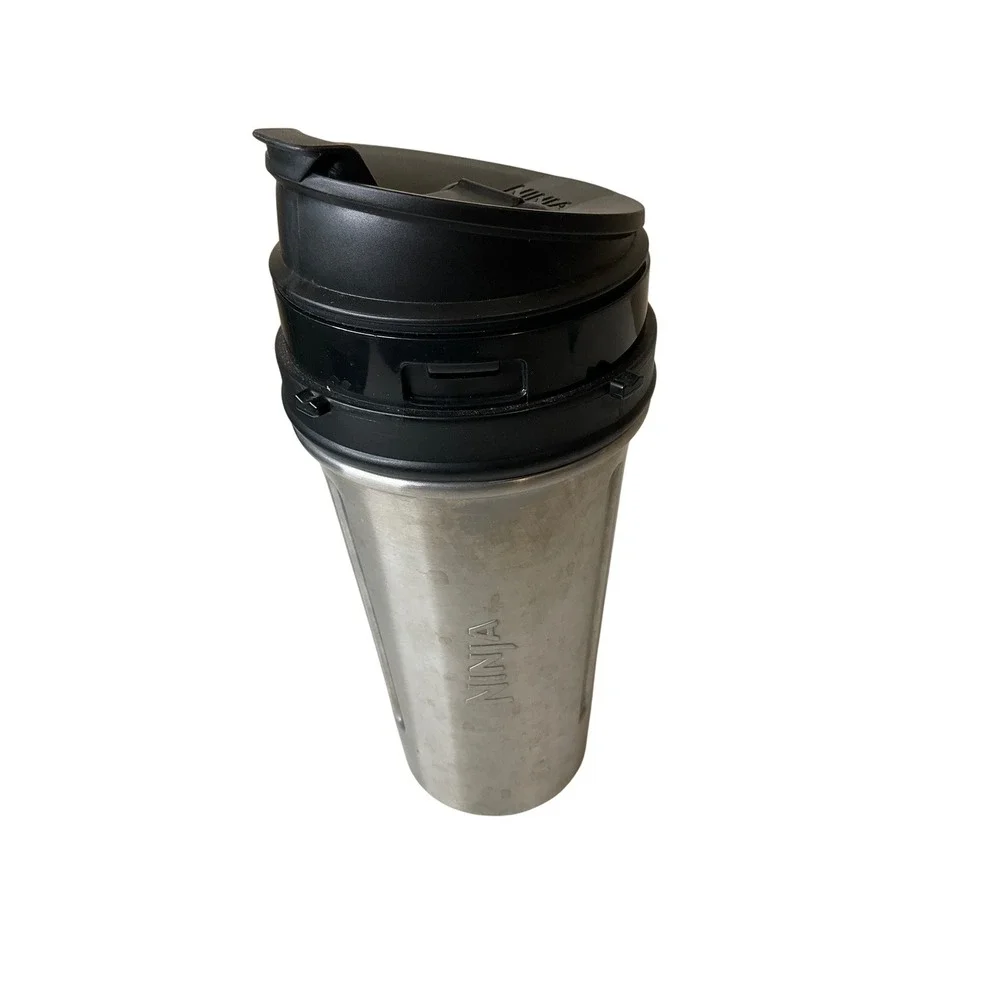 Ninja 24 Ounce Stainless Steel Blender Cup Double Walled Insulated w/ Lid Coffee